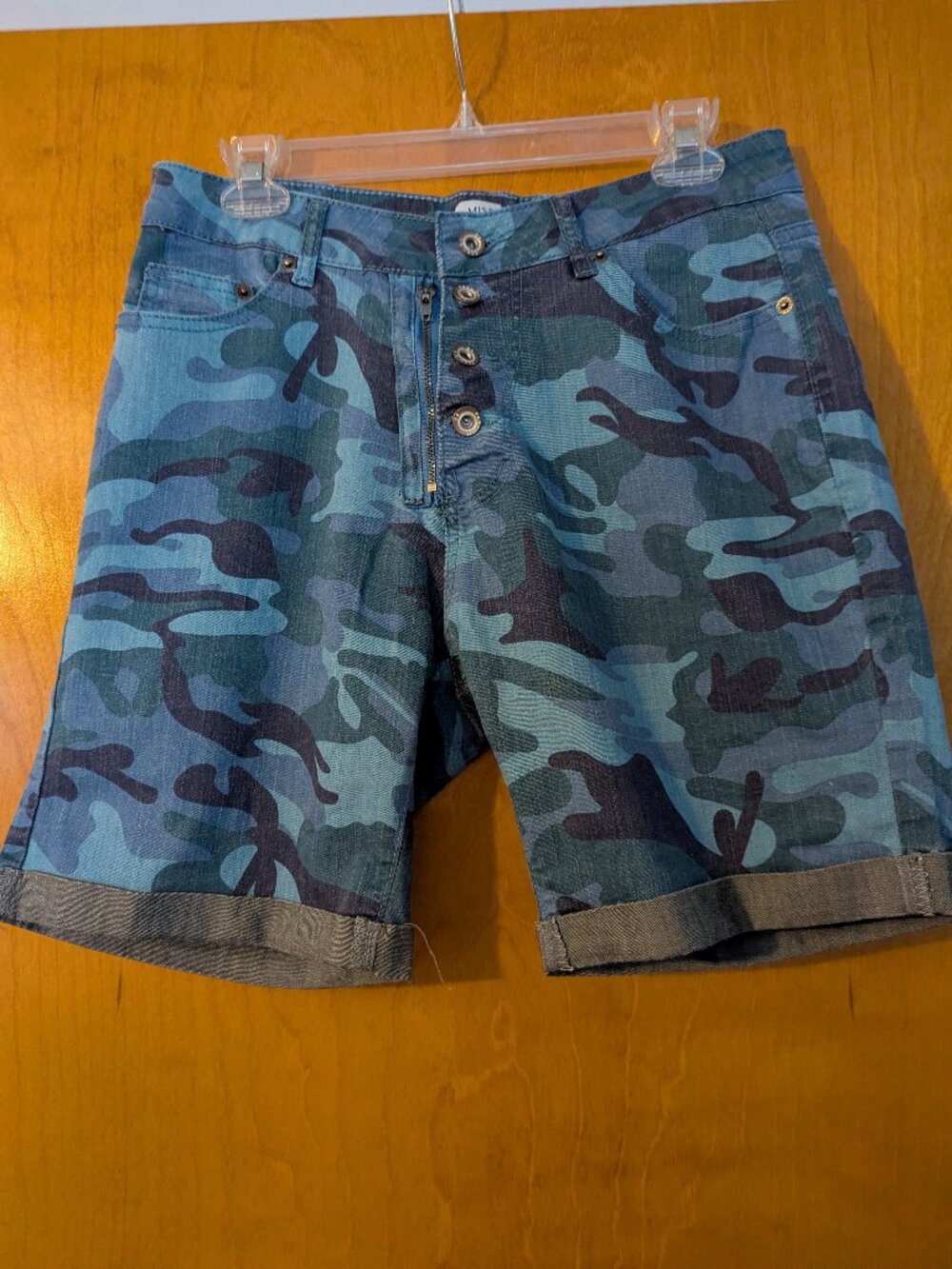 MISSLOOK Junior Blue Camouflage Shorts | Size XL (Juniors)